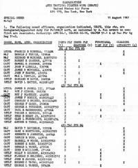 Special Order No. M-143 dated August 11, 1961; 492nd Tactical Fighter Squadron, 48th Tactical Fighter Wing, Lakenheath Air Force Base, Suffolk, England, United Kingdom; Page One