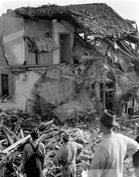 Devastation from London School explosion (March 18, 1937); New London, Rusk County, Texas; Neal Douglass, photographer; Austin-American Statesman; University of North Texas Libraries; The Portal to Texas History, https://texashistory.unt.edu; crediting Austin History Center, Austin Public Library.