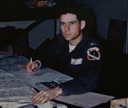 Captain Roy J. Blakeley flight planning: 492nd Tactical Fighter Squadron, 48th Tactical Fighter Wing, Lakenheath Air Force Base, Suffolk, England, United Kingdom