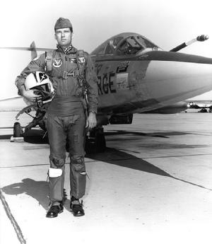 Captain Roy J. Blakeley; Official USAF Photo with F-104 Starfighter (1962; 33 years old)