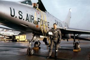 Captain Roy J. Blakeley and North American F-100 Super Sabre; 480th Tactical Fighter Squadron, 366th Tactical Fighter Wing, England Air Force Base, Alexandria, Louisiana (1958)